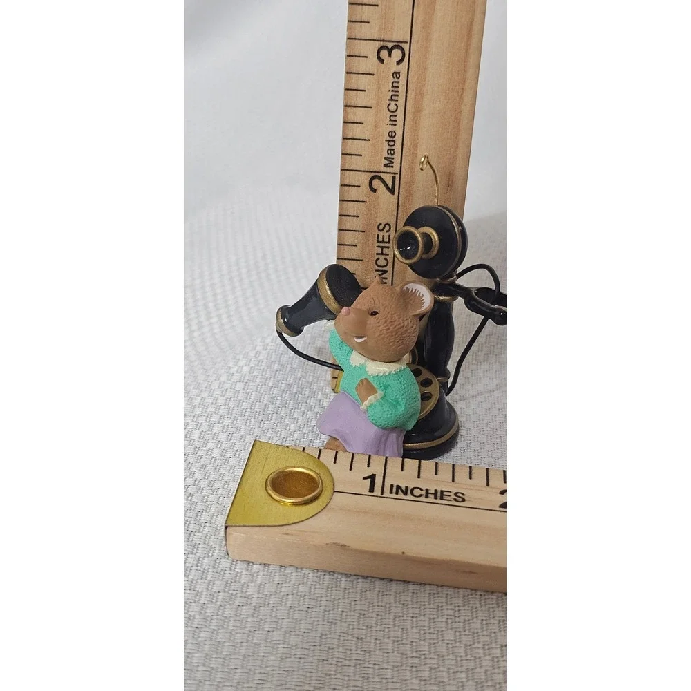 VTG Bundle  1999 Hallmark Keepsake Mouse on Candlestick Telephone Ornaments
